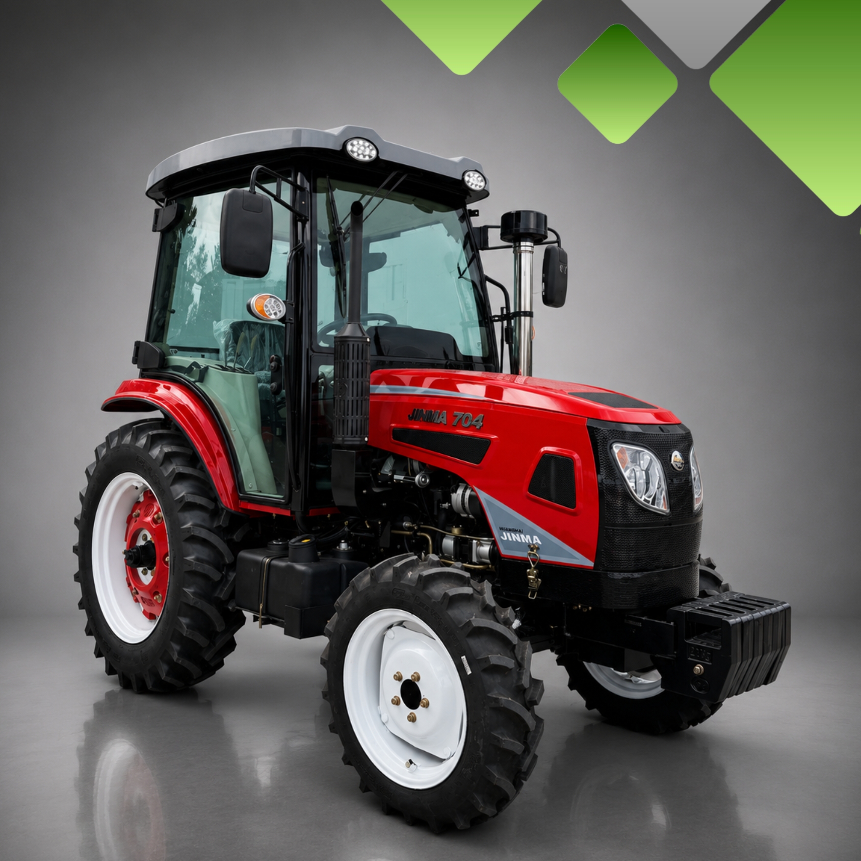JINMA 704 RED AC RED 1 JINMA 704 tractor 70HP .ტრაქტორი. 70 ცხ.ძ ჯინმა კაბინა კონდიციონერით. - Image 1